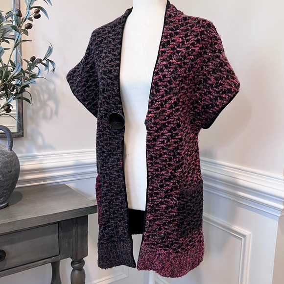 Anthropologie Curio Color Block Button /Snap Front Knit Cardigan S - Picture 2 of 13